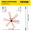 VEVOR Dūmvadu tīrīšanas komplekts - 8 m, elastīgas stieņi, piemērots dūmvada un dūmvada cauruļu tīrīšanai