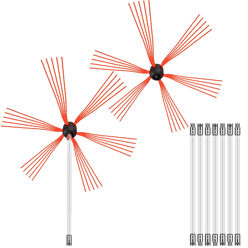 VEVOR Dūmvadu tīrīšanas komplekts – 8 m, elastīgas stieņi, piemērots dūmvada un dūmvada cauruļu tīrīšanai