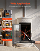 VEVOR skursteņu tīrīšanas komplekts, līdz 7 m pagarināma skursteņa birste, skursteņu tīrīšanas komplekts ar maināmiem sariem un aizsargbrillēm, 90° lokāms kamīna tīrīšanas instruments kvadrātveida un taisnstūrveida skursteņiem