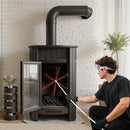 VEVOR skursteņu tīrīšanas komplekts, līdz 7 m pagarināma skursteņa birste, skursteņu tīrīšanas komplekts ar maināmiem sariem un aizsargbrillēm, 90° lokāms kamīna tīrīšanas instruments kvadrātveida un taisnstūrveida skursteņiem