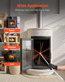 VEVOR skursteņu tīrīšanas komplekts, līdz 10 m pagarināma skursteņa birste, skursteņu tīrīšanas komplekts ar maināmiem sariem un aizsargbrillēm, 90° lokāms kamīna tīrīšanas instruments kvadrātveida un taisnstūrveida skursteņiem