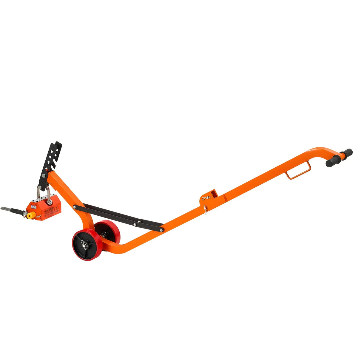 VEVOR Magnetic Manhole Cover Lifter with Wheels 600 kg, Steel Trolley with N42 Neodymium Magnet and Adjustable Handle for Manhole Cover Lifting