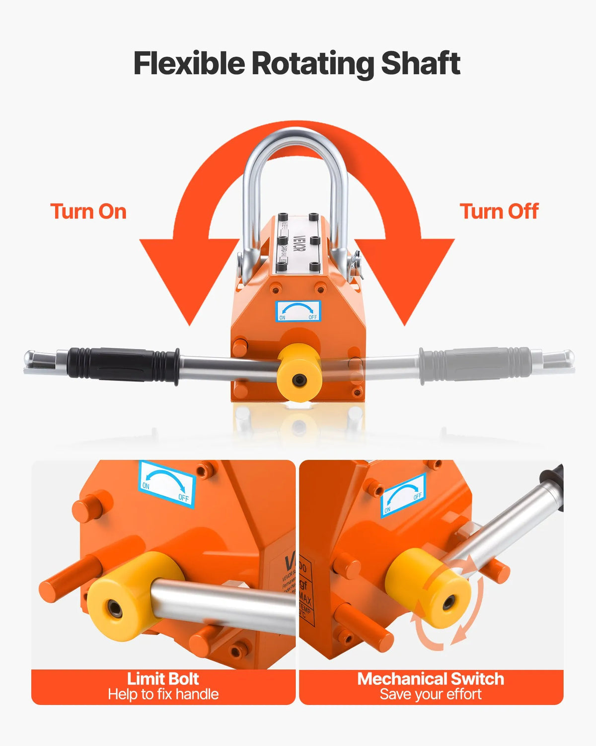 VEVOR Magnetic Manhole Cover Lifter with Wheels 600 kg, Steel Trolley with N42 Neodymium Magnet and Adjustable Handle for Manhole Cover Lifting