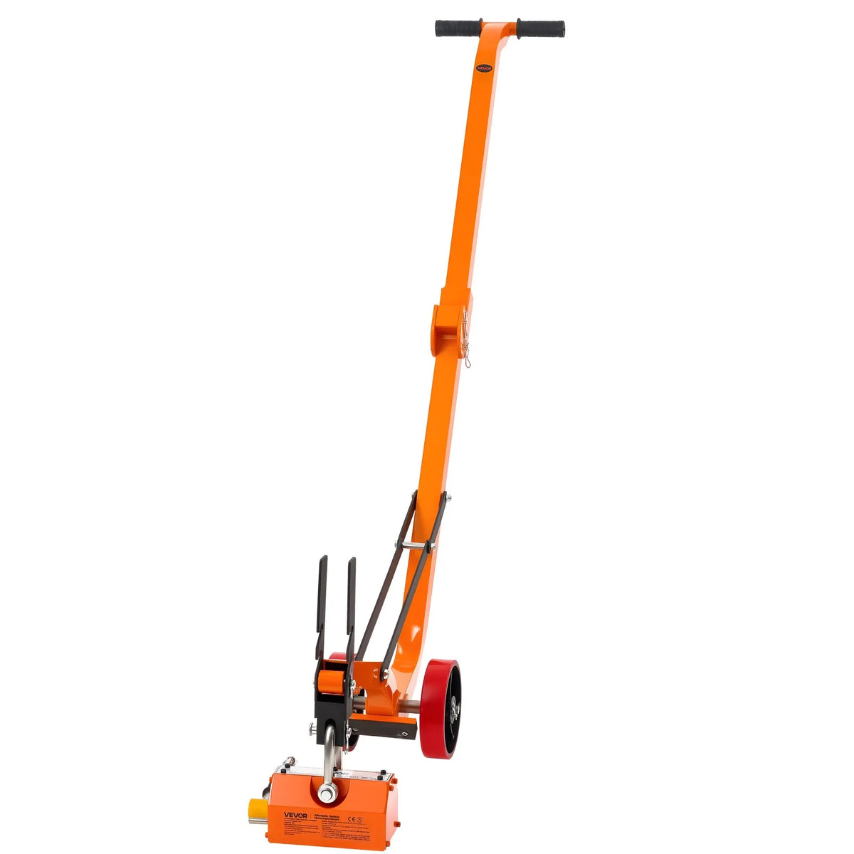 VEVOR Magnetic Manhole Cover Lifter with Wheels 600 kg, Steel Trolley with N42 Neodymium Magnet and Adjustable Handle for Manhole Cover Lifting