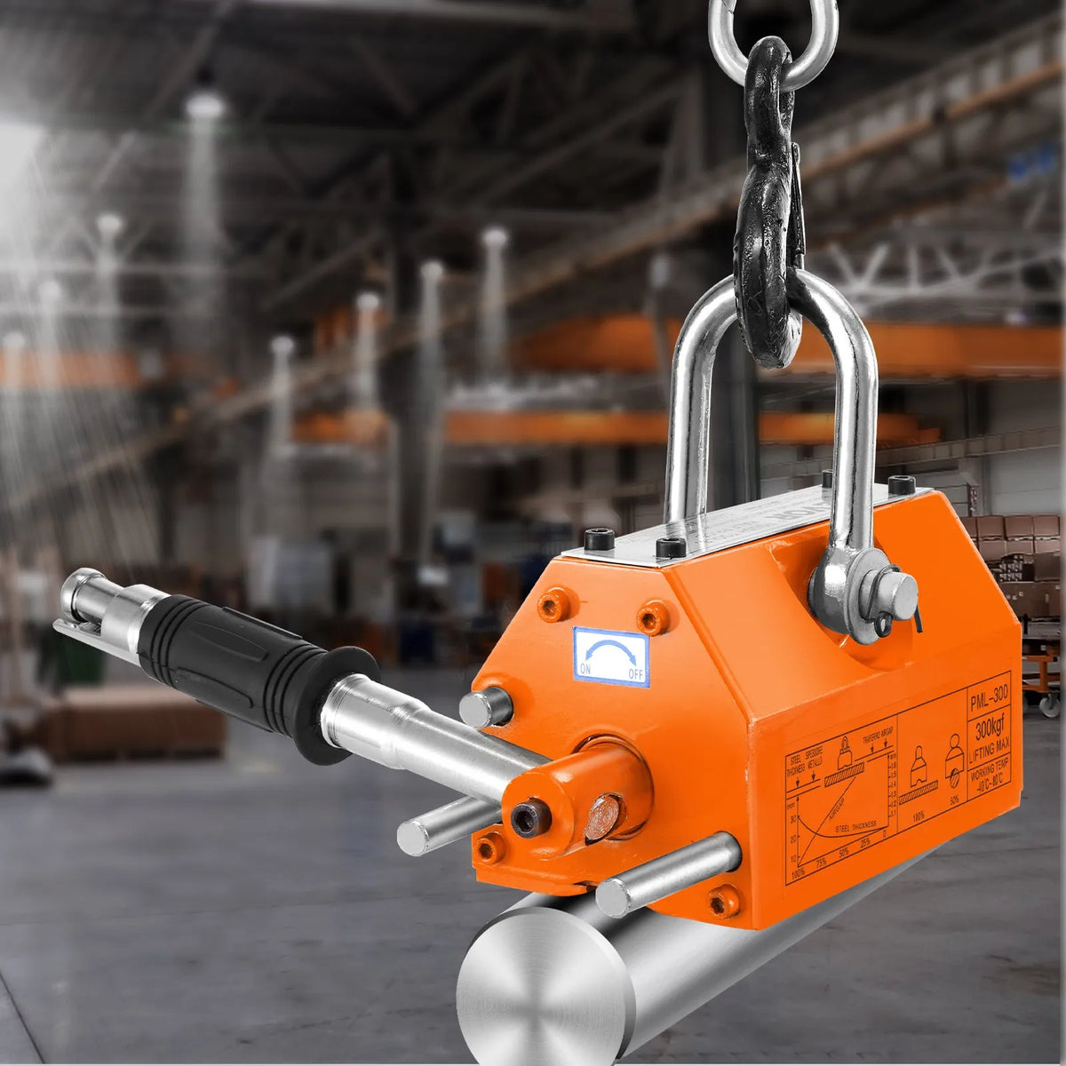 VEVOR Permanent Magnetic Lifter 300 kg, Neodymium Lifting Magnet with Release Mechanism, Magnetic Lifter for Crane and Hoist Steel Blocks and Plates