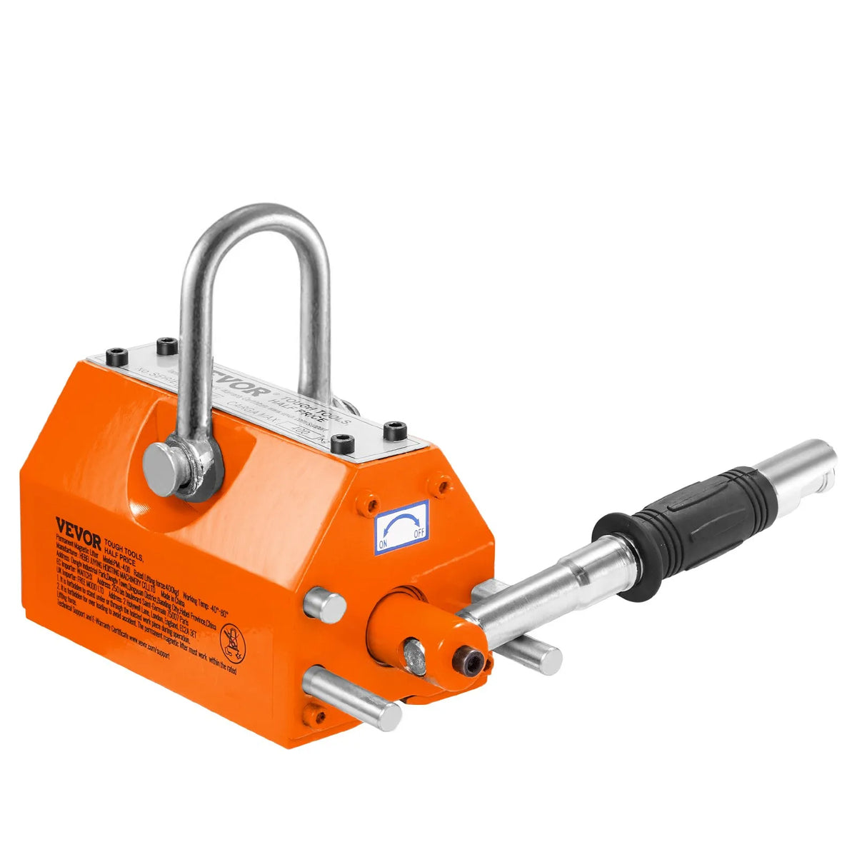 VEVOR Permanent Magnetic Lifter 1000 kg, Neodymium Lifting Magnet with Release Mechanism, Magnetic Lifter for Crane and Hoist Steel Blocks and Plates