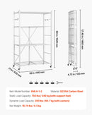 Saliekams uzglabāšanas plaukts ar 4 līmeņiem un riteņiem, balts, bez montāžas nepieciešamības