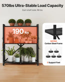 3 līmeņu salokāms uzglabāšanas plaukts ar riteņiem, 76 × 33 × 91 cm, metāla