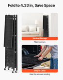 Saliekams metāla uzglabāšanas plaukts ar 4 līmeņiem un riteņiem, 66 × 33 × 117 cm