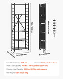 6 līmeņu salokāma metāla uzglabāšanas plaukts ar ritenīšiem, 610 × 305 × 1830 mm