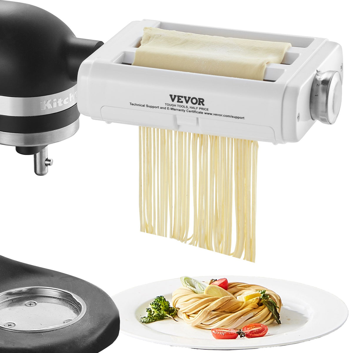 VEVOR насадка для пасты KitchenAid 3-в-1, резаки для спагетти и феттучини, 8 толщин