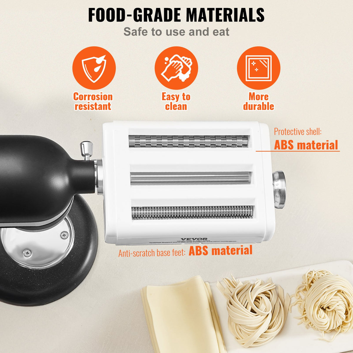 VEVOR насадка для пасты KitchenAid 3-в-1, резаки для спагетти и феттучини, 8 толщин