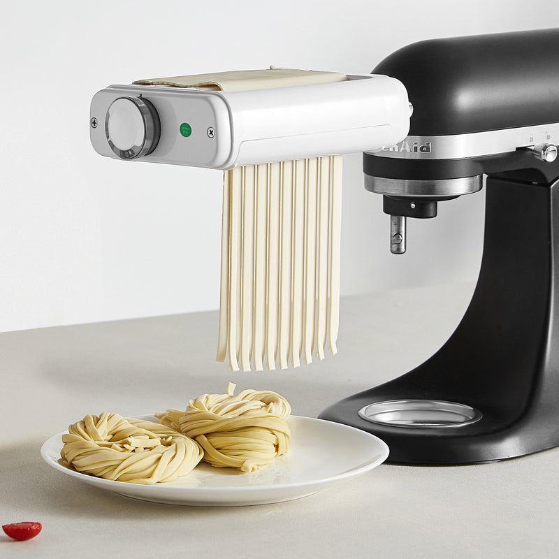 VEVOR Pasta Piederums KitchenAid Mikserim, 3-IN-1 Nerūsējošā Tērauda Ruļļa Griezējs, Spaghetti un Fettuccine Griezēji, 8 Biezuma Regulēšanas Poga