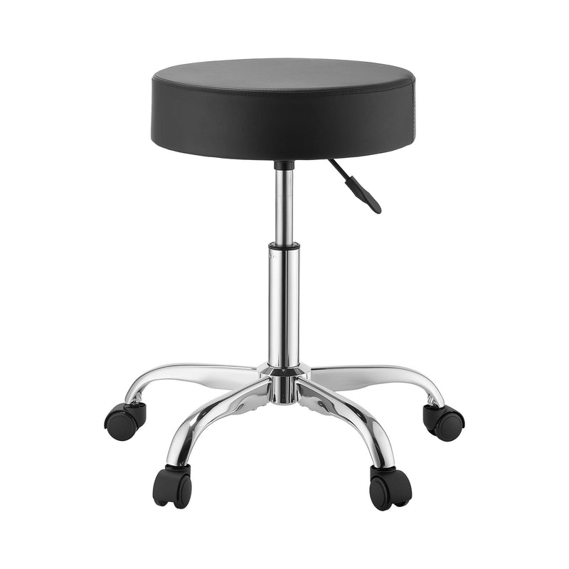 VEVOR 2 ergonomisku grozāmu taburešu komplekts ar riteņiem, regulējamu augstumu, biezu PU ādas sēdekli un 226,8 kg slodzi, salonam, spa un klīnikai, melnas
