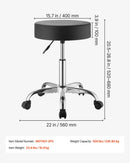 VEVOR 2 ergonomisku grozāmu taburešu komplekts ar riteņiem, regulējamu augstumu, biezu PU ādas sēdekli un 226,8 kg slodzi, salonam, spa un klīnikai, melnas