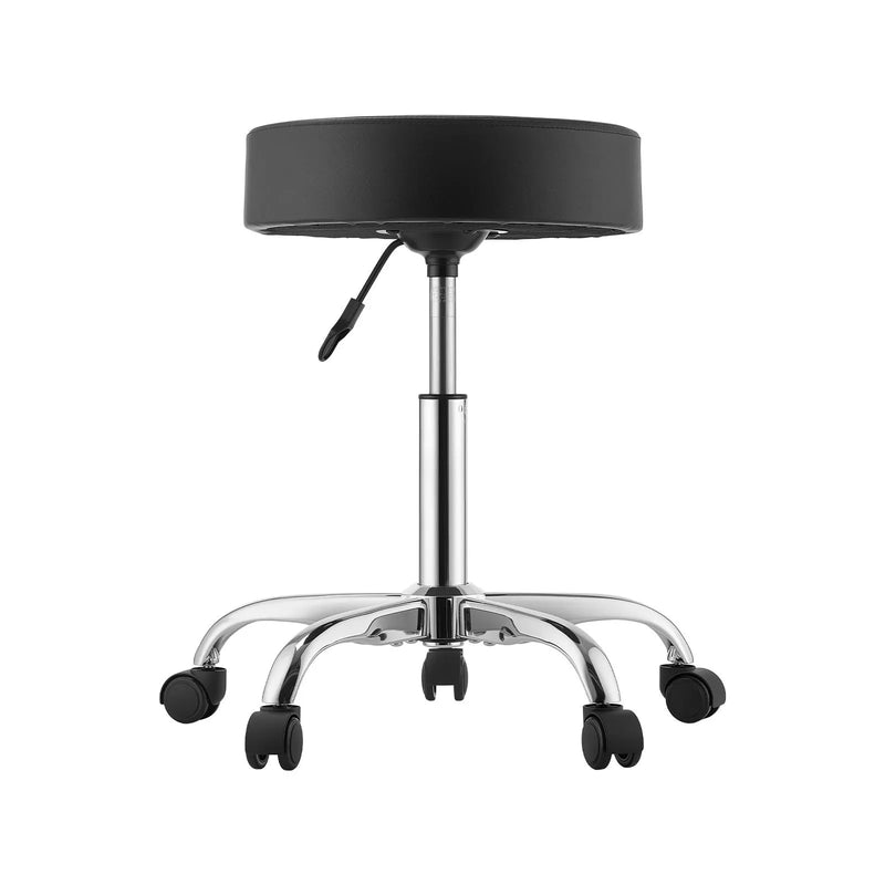 VEVOR 2 ergonomisku grozāmu taburešu komplekts ar riteņiem, regulējamu augstumu, biezu PU ādas sēdekli un 226,8 kg slodzi, salonam, spa un klīnikai, melnas
