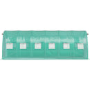 VEVOR pārnēsājama augu siltumnīca 6,1 x 3 x 2,1 m ar cinkota tērauda stīpām, 3 augšējām sijām, 4 diagonāliem stabiem, 2 durvīm ar rāvējslēdzēju un 12 saliekamiem logiem, zaļā krāsā.