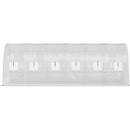 VEVOR pārnēsājama augu siltumnīca 6,1 x 3 x 2,1 m ar cinkota tērauda stīpām, 3 augšējām sijām, 4 diagonāliem stabiem, 2 durvīm ar rāvējslēdzēju un 12 saliekamiem logiem, baltā krāsā