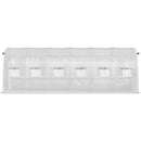 VEVOR pārnēsājama augu siltumnīca 6,1 x 3 x 2,1 m ar cinkota tērauda stīpām, 3 augšējām sijām, 4 diagonāliem stabiem, 2 durvīm ar rāvējslēdzēju un 12 saliekamiem logiem, baltā krāsā