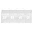 VEVOR pārnēsājama augu siltumnīca, 4,5 x 2 x 2,1 m, ar cinkota tērauda stīpām, 1 augšējā sija, 2 diagonālie stabi, 2 durvis ar rāvējslēdzēju un 8 saliekami logi, balts