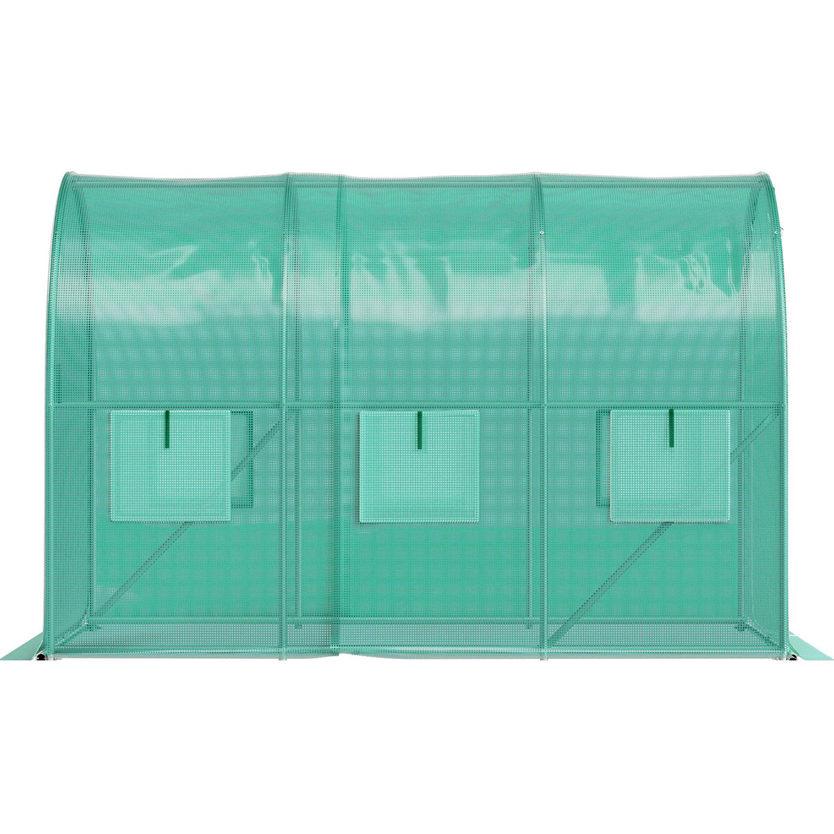 VEVOR pārnēsājama augu siltumnīca, 3 x 2 x 2 m, ar cinkotiem tērauda lokiem, 1 augšējo balstu, 2 diagonālajiem balstiem, durvīm ar rāvējslēdzēju un 6 atlokāmiem logiem, zaļa.