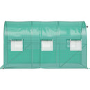 VEVOR  pārnēsājama augu siltumnīca, 3.6 x 2 x 2 m, ar cinkotiem tērauda lokiem, 1 augšējo balstu, 2 diagonālajiem balstiem, 2 rāvējslēdzēju durvīm un 6 uzrullējamajiem logiem, zaļā krāsā