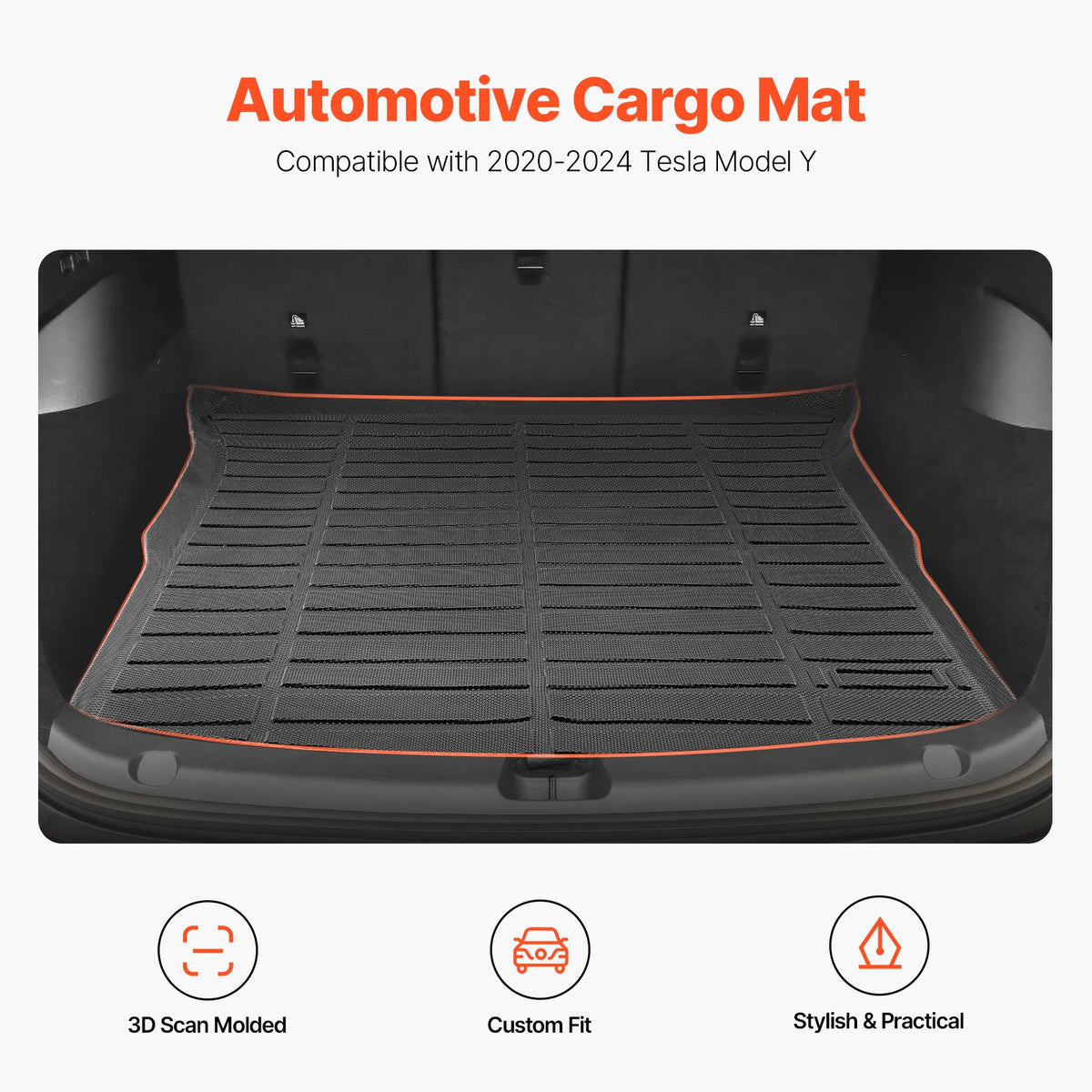 VEVOR TPE Boot Mat for Tesla Model Y 2020–2024 SUV