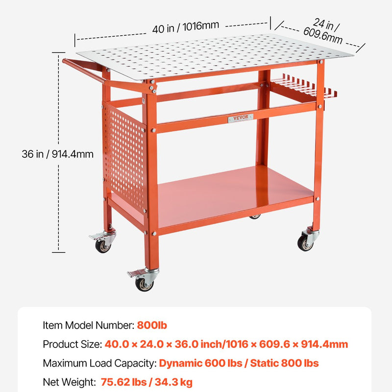 VEVOR metināšanas galds 1020 x 610 mm - metināšanas darba virsma ar statisko kravnesību līdz 363 kg