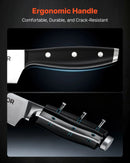 VEVOR virtuves nažu komplekts ar bloku un asināmo, 15 daļas, augsta oglekļa nerūsējošā tērauda asi naži, virtuves piederumi ar ergonomisku rokturi, asināmais stienis un augstvērtīgs koka bloks mājas pavāriem