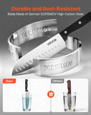 VEVOR virtuves nažu komplekts ar bloku un asināmo, 15 daļas, vācu augsta oglekļa nerūsējošā tērauda naži, virtuves piederumi ar ergonomisku ABS rokturi, asināmais stienis un koka bloks mājas pavāriem