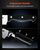 VEVOR virtuves nažu komplekts ar bloku un asināmo, 15 daļas, vācu augsta oglekļa nerūsējošā tērauda naži, virtuves piederumi ar ergonomisku ABS rokturi, asināmais stienis un koka bloks mājas pavāriem