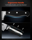 VEVOR virtuves nažu komplekts ar koka bloku un asinātāju, 15 daļas, asi augsta oglekļa nerūsējošā tērauda naži, virtuves piederumi ar plaisām izturīgiem rokturiem, asināmais stienis, paredzēts mājas pavāriem