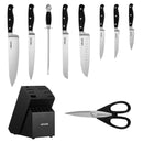 VEVOR virtuves nažu komplekts ar koka bloku un asinātāju, 15 daļas, asi augsta oglekļa nerūsējošā tērauda naži, virtuves piederumi ar plaisām izturīgiem rokturiem, asināmais stienis, paredzēts mājas pavāriem