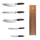 VEVOR virtuves nažu komplekts, 6 daļas, augsta oglekļa nerūsējošā tērauda asi naži, profesionāli virtuves naži ar ergonomisku, pret plaisāšanu izturīgu rokturi un jaudīgu magnētisko nažu turētāju ar valrieksta apdari