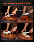 VEVOR virtuves nažu komplekts, 6 daļas, augsta oglekļa nerūsējošā tērauda asi naži, profesionāli virtuves naži ar ergonomisku, pret plaisāšanu izturīgu rokturi un jaudīgu magnētisko nažu turētāju ar valrieksta apdari