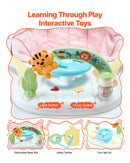 VEVOR 5‑in‑1 bērnu staigulītis, salokāms aktivitāšu centrs uz riteņiem, augstumu regulējams šūpuļkrēsls-staigulītis ar ērtu augstas atzveltnes sēdekli, pretapgāšanās toddleru palīgs bērniem no 6 līdz 24 mēnešiem, piemērots zēniem un meitenēm.