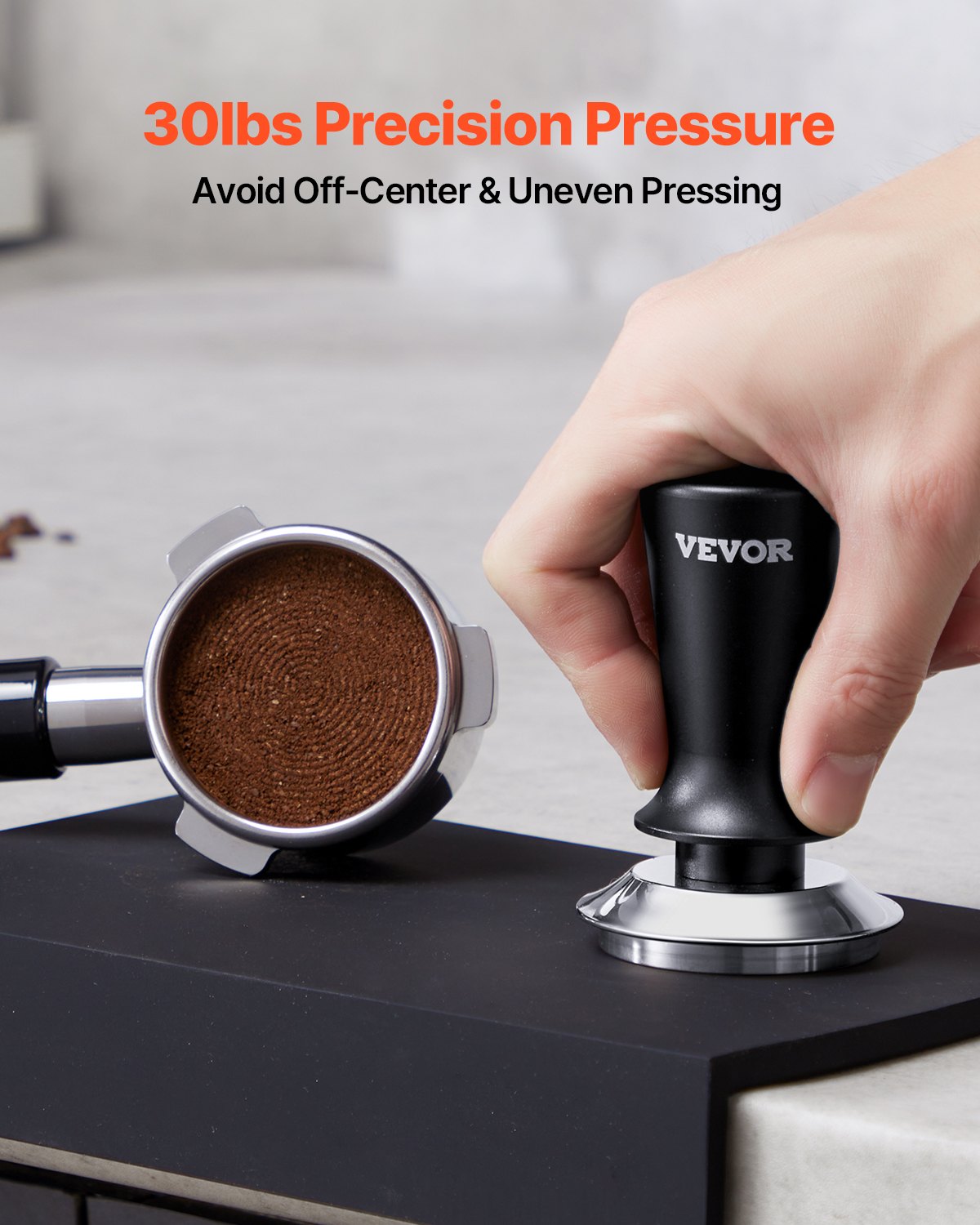 VEVOR espresso tamperis 51 mm ar atsperi, nerūsējošā tērauda