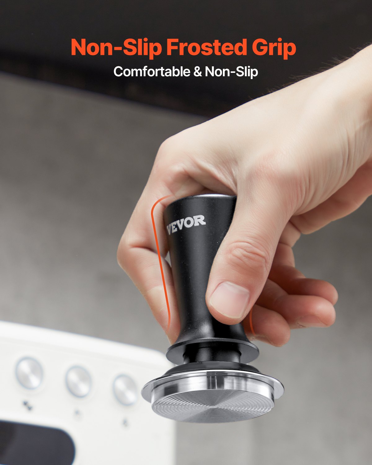 VEVOR espresso tamperis 51 mm ar atsperi, nerūsējošā tērauda