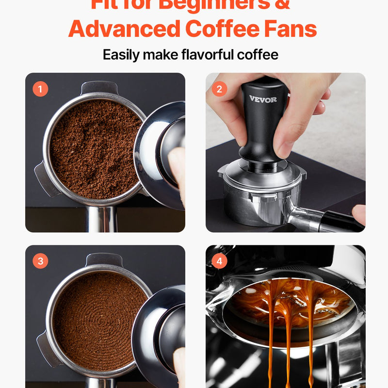 VEVOR 53 mm espressotampoonid, nerūsējošā tērauda ar atsperi