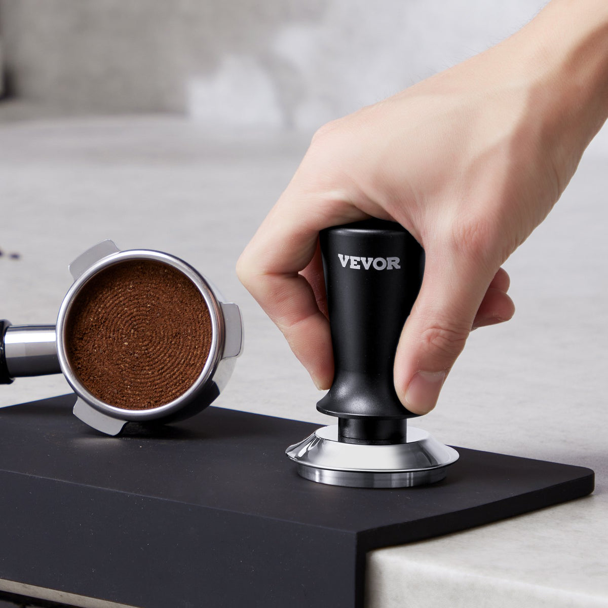 VEVOR espresso tamperis 53 mm ar atsperi, nerūsējošā tērauda