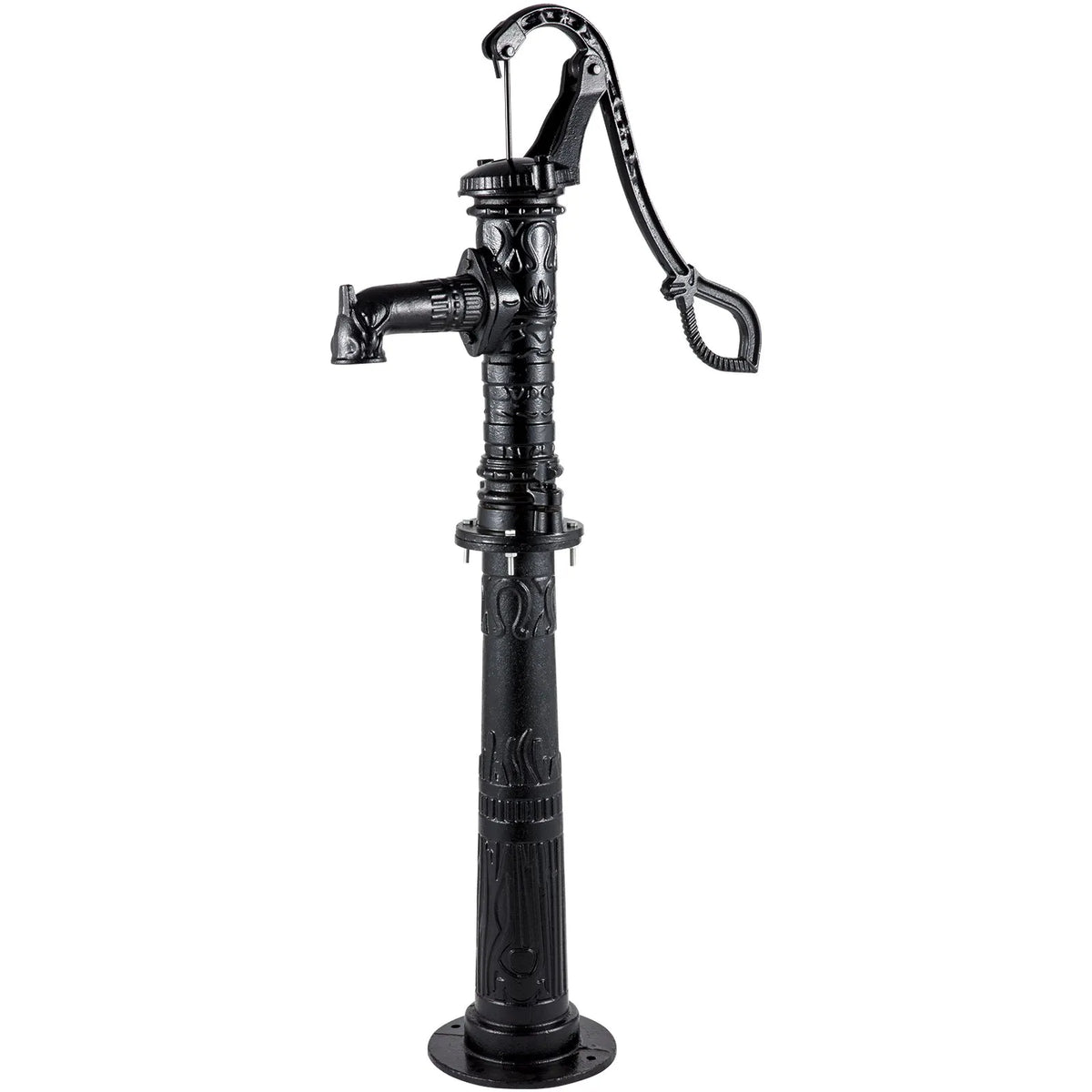 VEVOR Manual Well Water Pump with Cast Iron Stand, Pump Dimensions 40 × 23.9 × 135 cm, Stand Height 66 cm with Pre-drilled 12.7 mm Mounting Holes, Easy Installation, Suitable for Yard, Garden and Farm Irrigation, Black