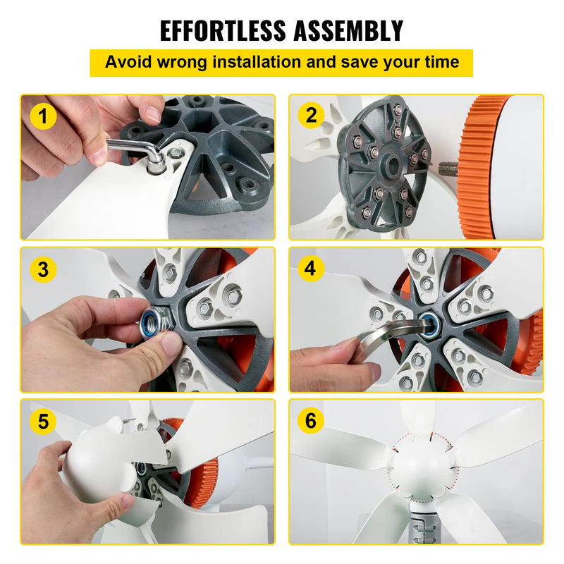 VEVOR vēja turbīnas ģenerators, 12 V / AC vēja turbīnas komplekts, 300 W vēja enerģijas ģenerators ar MPPT kontrolieri, 5 lāpstiņas, automātiska pielāgošanās vēja virzienam; piemērots terasēm, jūras videi, kemperiem, vasarnīcām un laivām.