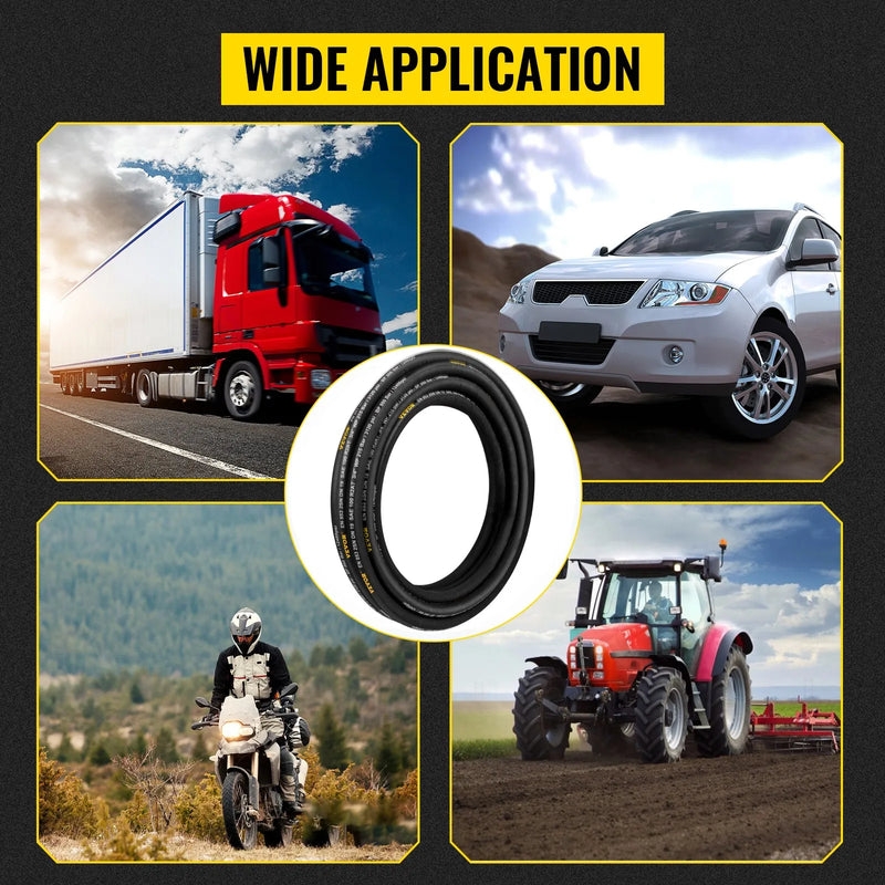 VEVOR hidrauliskā šļūtene 19 mm × 15,2 m, darba spiediens 215 bar, gumijas šļūtene ar divkāršu tērauda pinumu, darba temperatūra –20 °C līdz +140 °C