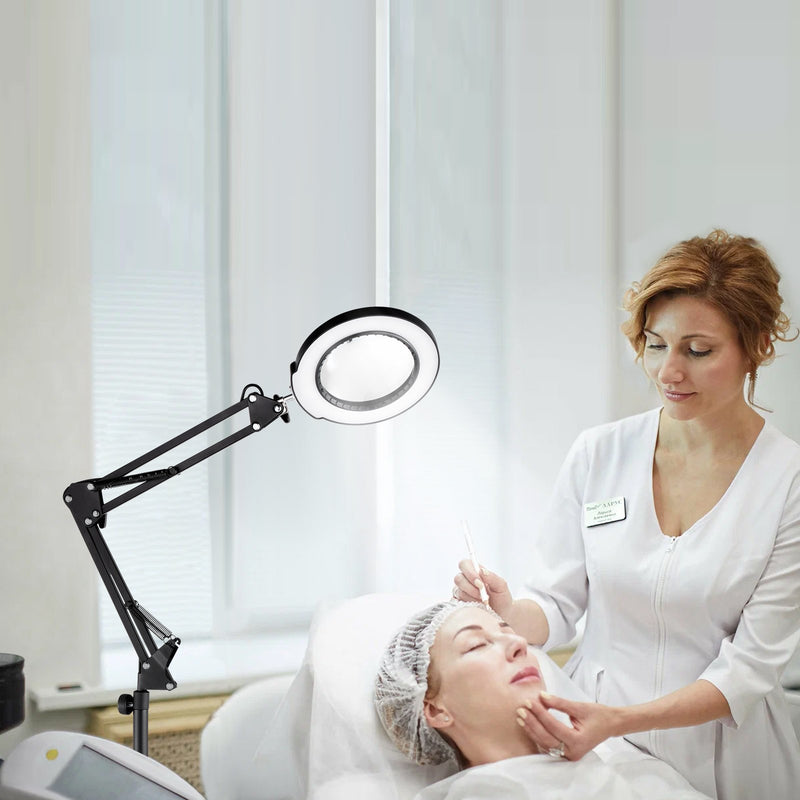 VEVOR 5X palielinošā grīdas lampa ar LED apgaismojumu, 5 krāsu režīmi, 3-in-1 dizains