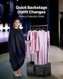 VEVOR deju soma ar apģērbu statīvu, 584,2 mm ripojoša deju ceļojumu soma ar riteņiem, USB pieslēgvieta, augstumā regulējams drēbju pakaramais un privātuma aizkars, piemērota ceļošanai un sacensībām, matēti melna