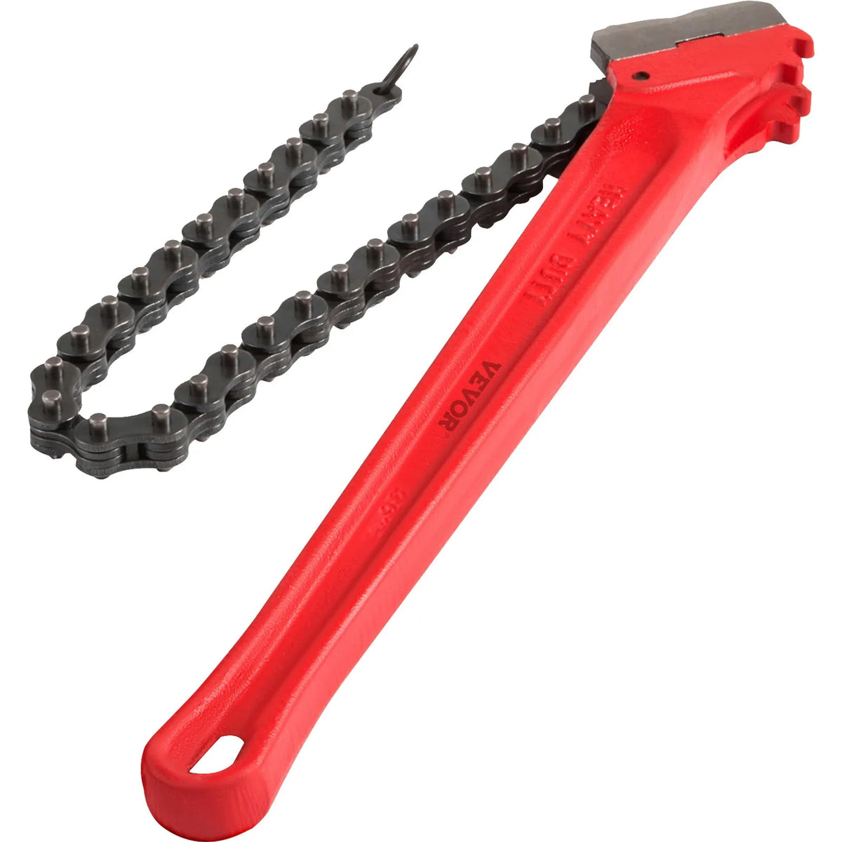 VEVOR Chain Pipe Wrench, 910 mm Length, Heavy-Duty Tool for Oil Filters and Pipe Gripping, Working Range 114–190 mm, Chain Length 760 mm
