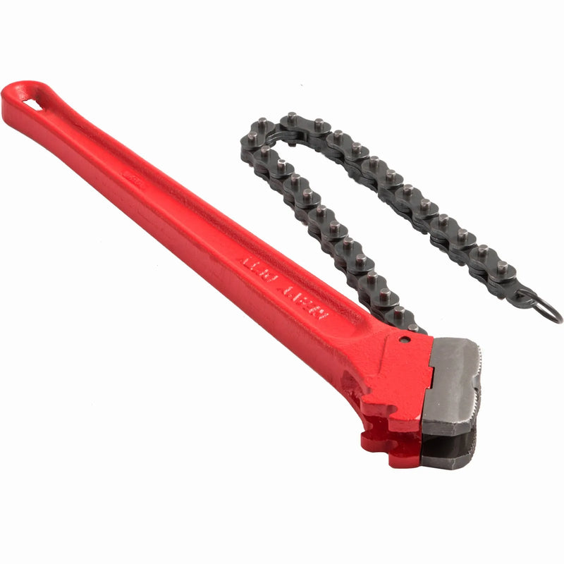 Ķēdes cauruļu atslēga 900 mm, smagā tipa, eļļas filtru atslēgai, satveršanas diapazons 114–190 mm, ķēdes garums 760 mm, santehnikas cauruļu instruments