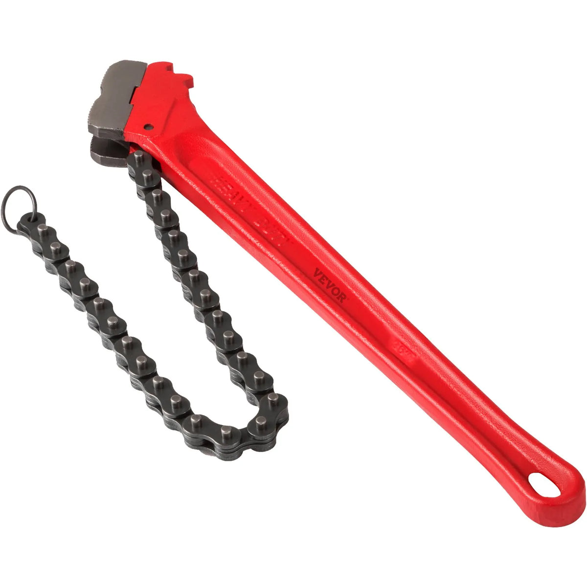 VEVOR Chain Pipe Wrench, 910 mm Length, Heavy-Duty Tool for Oil Filters and Pipe Gripping, Working Range 114–190 mm, Chain Length 760 mm
