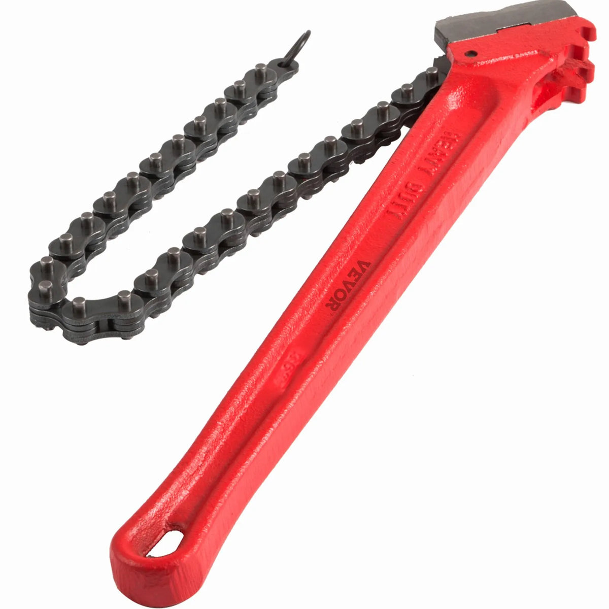 VEVOR Chain Pipe Wrench, 910 mm Length, Heavy-Duty Tool for Oil Filters and Pipe Gripping, Working Range 114–190 mm, Chain Length 760 mm