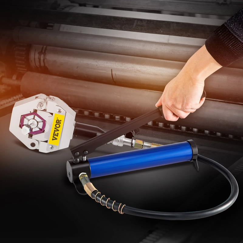 Hidrauliskā šļūteņu prese ar alumīnija sūkni, 7 presformas – rokas presēšanas komplekts A/C gaisa kondicionēšanas šļūtenēm